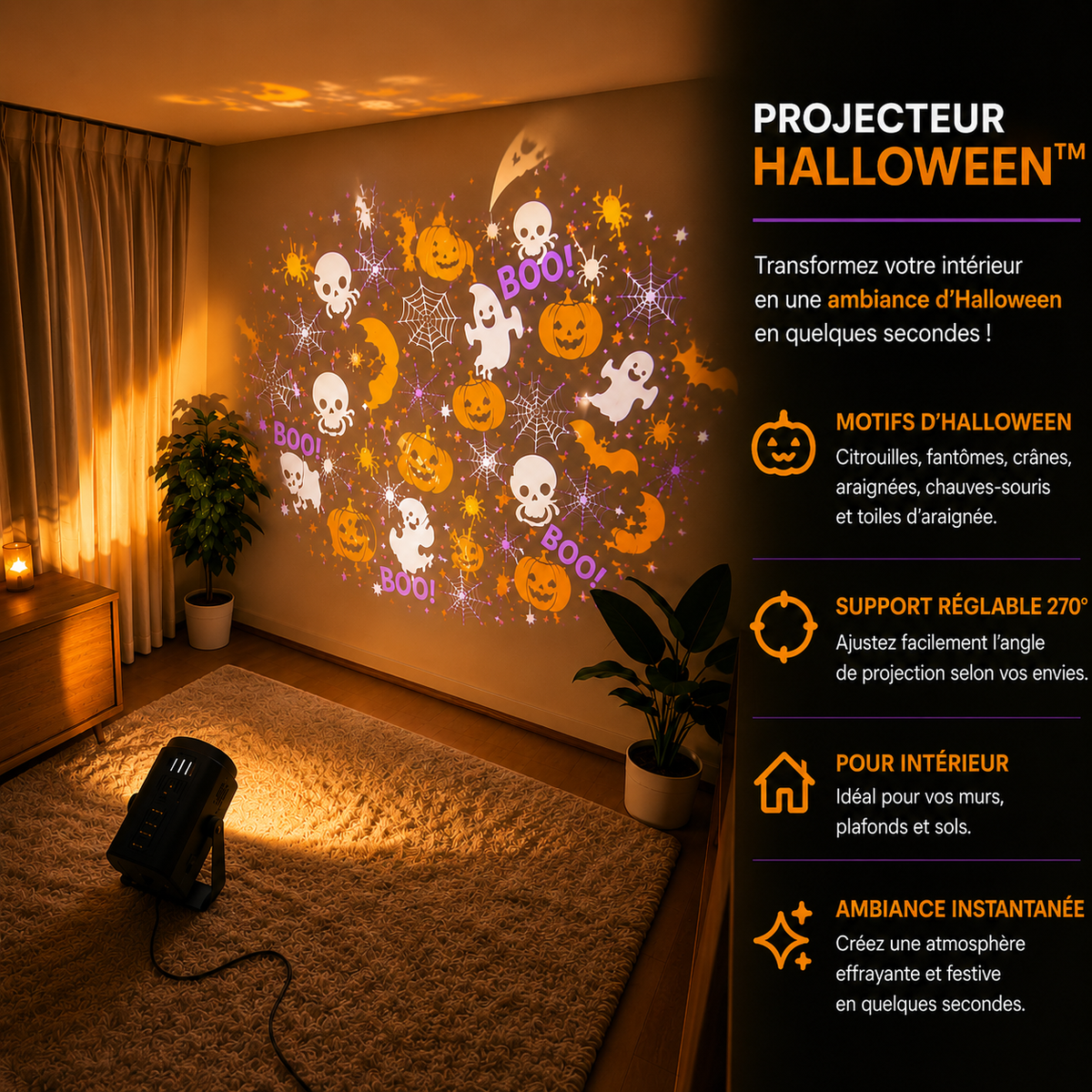Projecteur Halloween™ – Motifs LED🎃