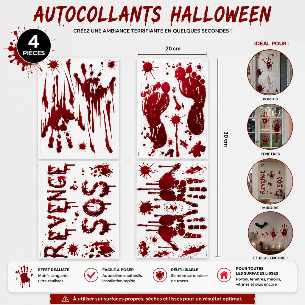 🩸 Autocollants Halloween Effrayants