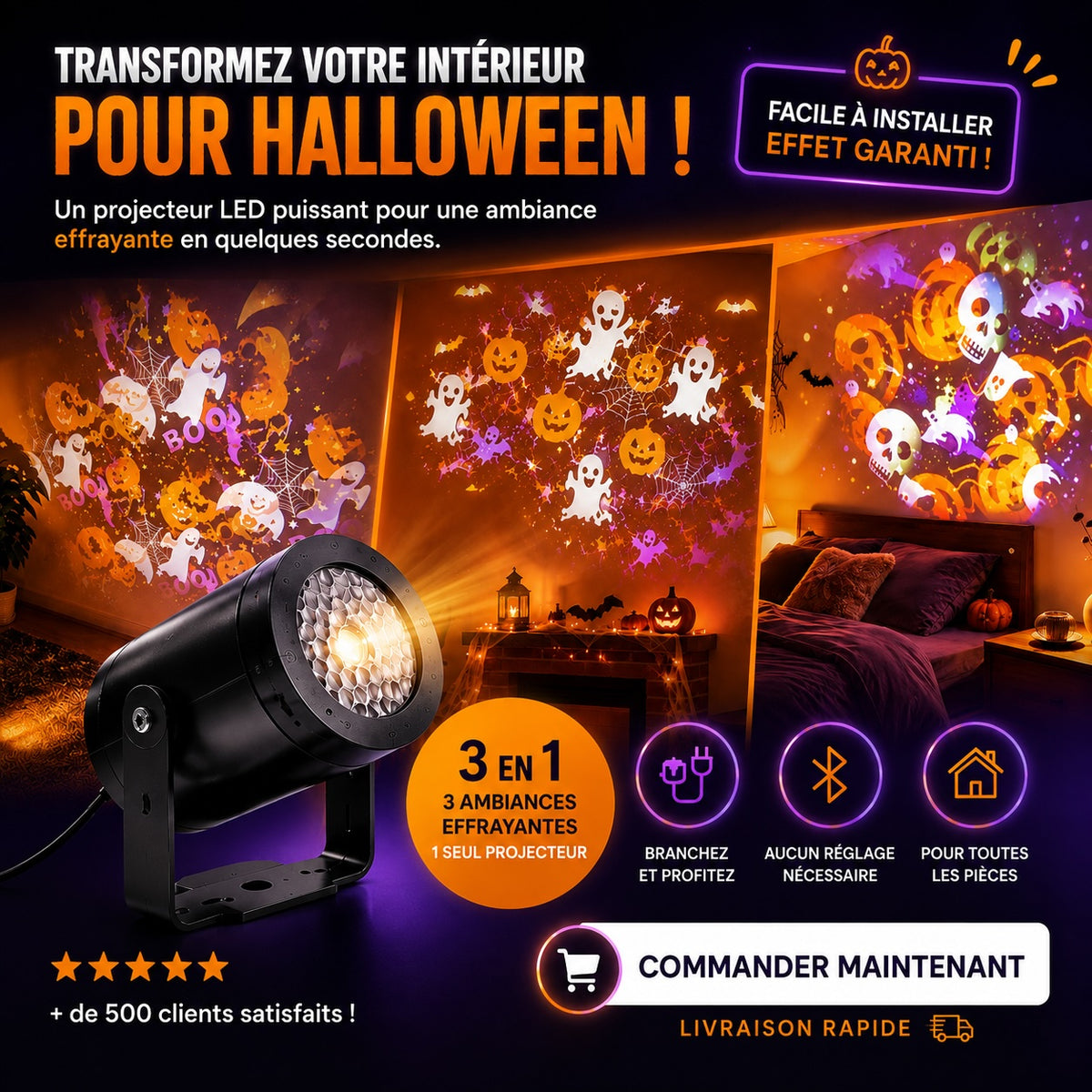 Projecteur Halloween™ – Motifs LED🎃
