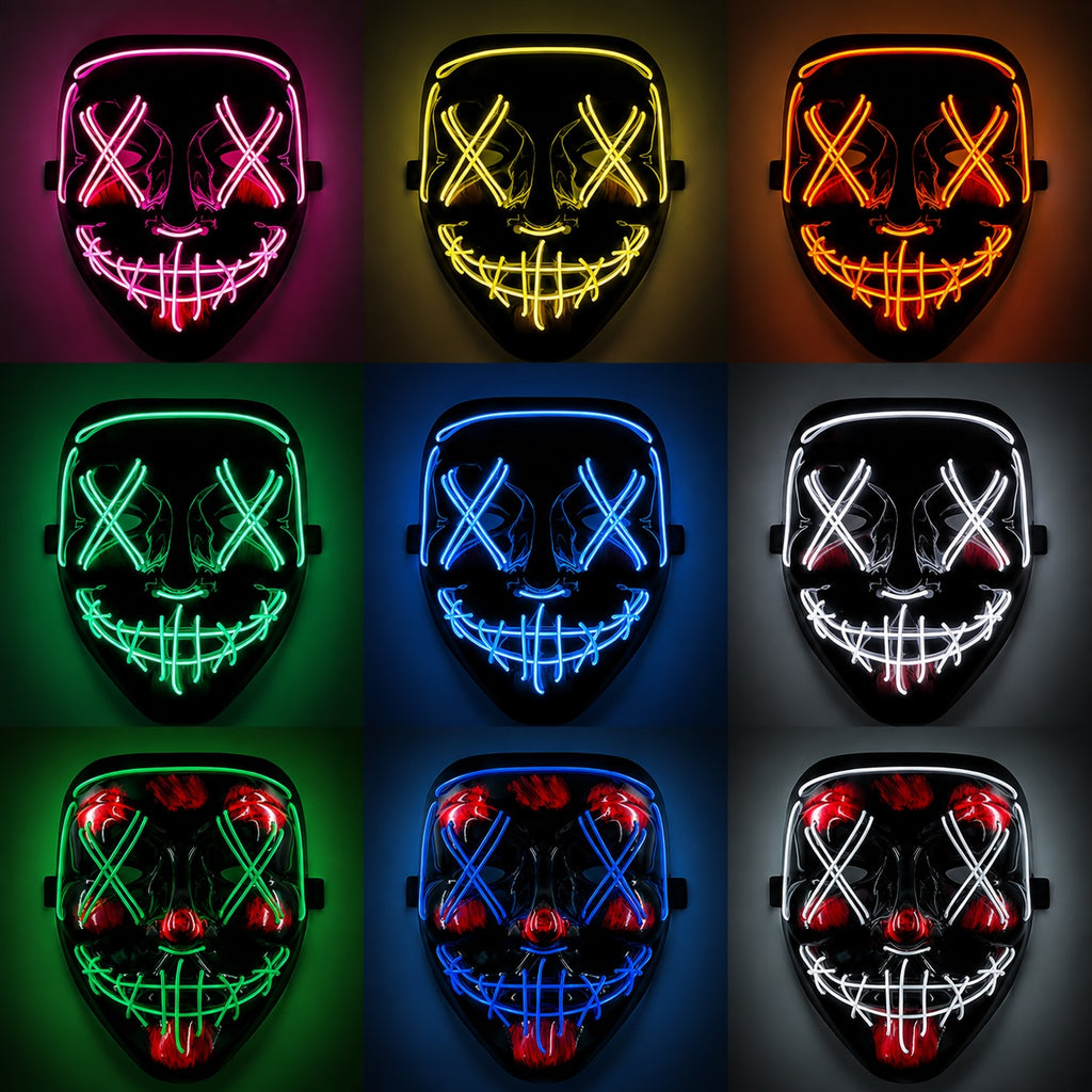 🔮Masques LED néon - sans fil